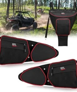 Kemimoto Polaris RZR Door Bags And Center Storage Bag With Water Resistant Zippers