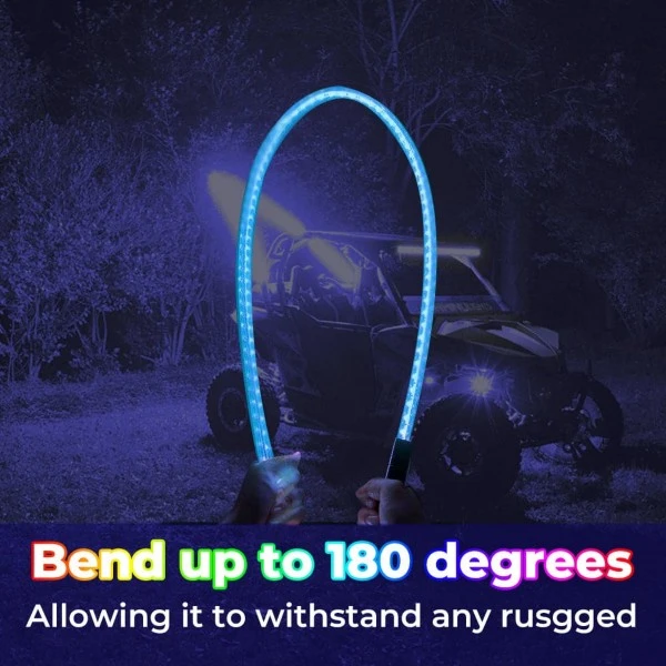 Kemimoto ATV/UTV/RZR (5FT & RGB - 1PC) LED Whip Lights - Image 7
