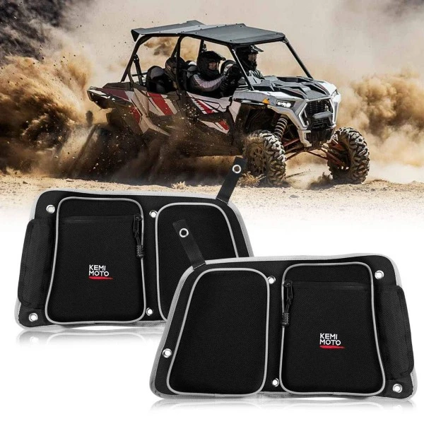 Kemimoto Polaris RZR, 4 Door Turbo (2014-2019) Rear Door Bags With Knee Pad