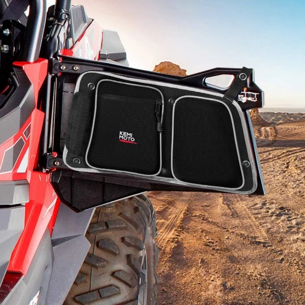 Kemimoto Polaris RZR, 4 Door Turbo (2014-2019) Rear Door Bags With Knee Pad - Image 8