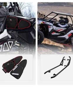 Kemimoto Polaris RZR 900/1000 Front Door Side Door Bags With Knee Pad & Side Nerf Bars Rock Sliders