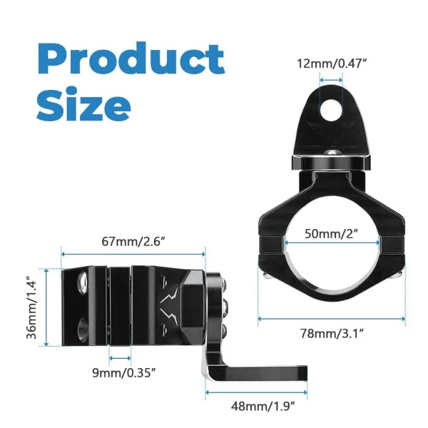 Kemimoto UTV Flag Mount /Whip Light Mount For 1.75 To 2 Inch Roll Bar - Image 8