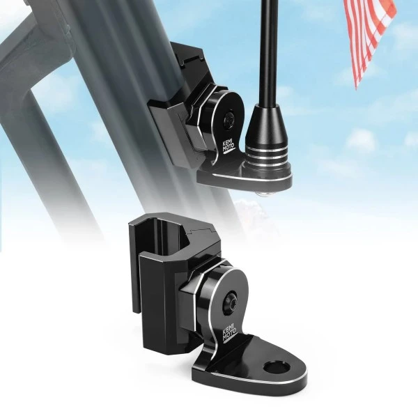 Kemimoto UTV Pro-fit Flag Mount Whip Light Adjustable Whip Mounting Bracket