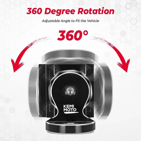 Kemimoto UTV Pro-fit Flag Mount Whip Light Adjustable Whip Mounting Bracket - Image 3