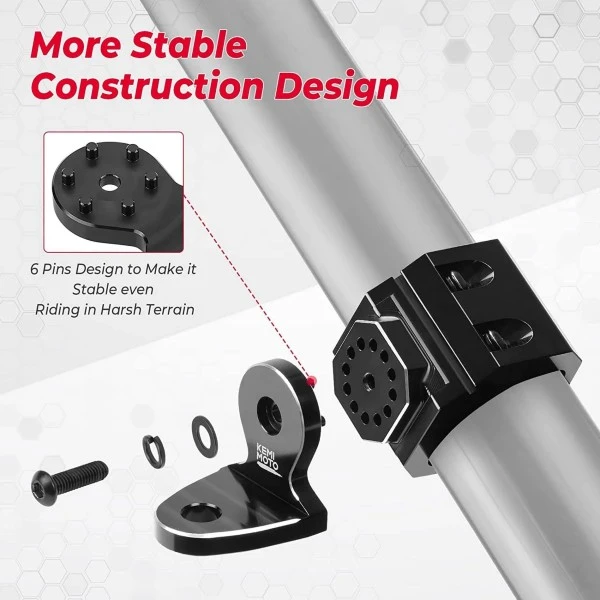 Kemimoto UTV Pro-fit Flag Mount Whip Light Adjustable Whip Mounting Bracket - Image 5