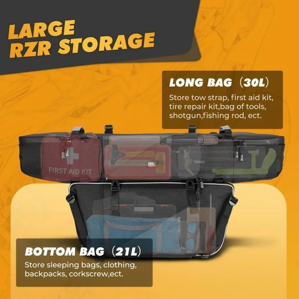 Kemimoto RZR XP 1000, XP4 1000/900/Turbo (2014-2023) Upgraded 1680D Rear Cargo Bag - Image 2
