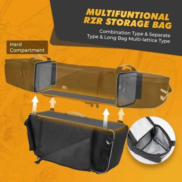 Kemimoto RZR XP 1000, XP4 1000/900/Turbo (2014-2023) Upgraded 1680D Rear Cargo Bag - Image 4