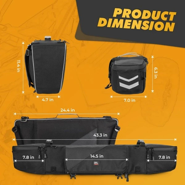 Kemimoto RZR XP 1000, XP4 1000/900/Turbo (2014-2023) Upgraded 1680D Rear Cargo Bag - Image 7