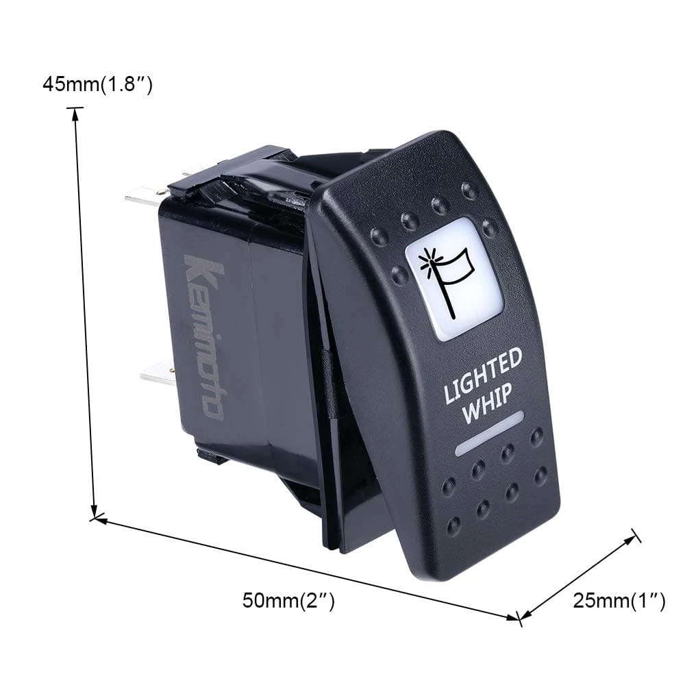 Kemimoto Whip Light Set, 2PCS 5FT Whip Light & 2PCS Flag Mount & 12V Switch On-off - Image 19