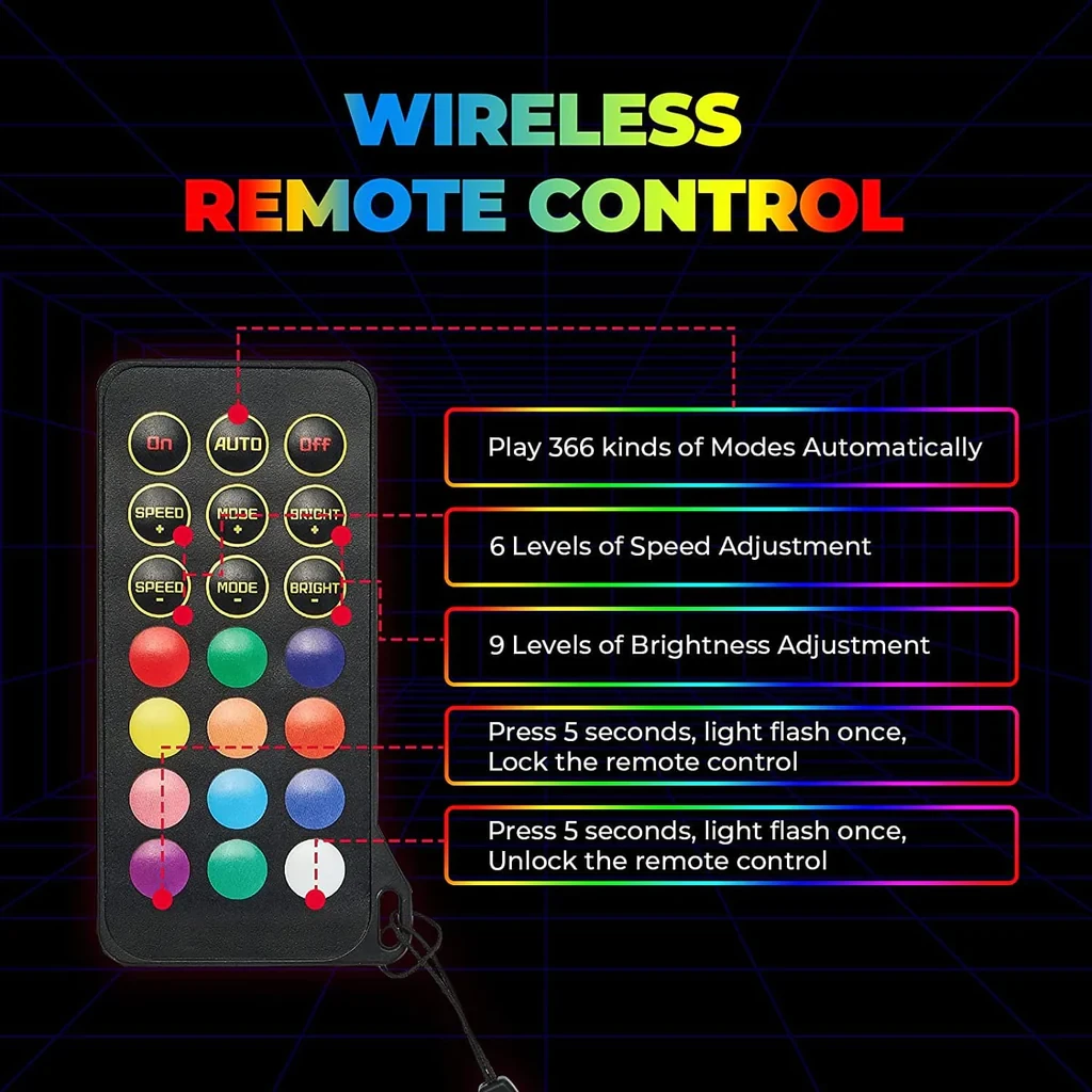 Kemimoto Whip Light Set, 2PCS 5FT Whip Light & 2PCS Flag Mount & 12V Switch On-off - Image 6