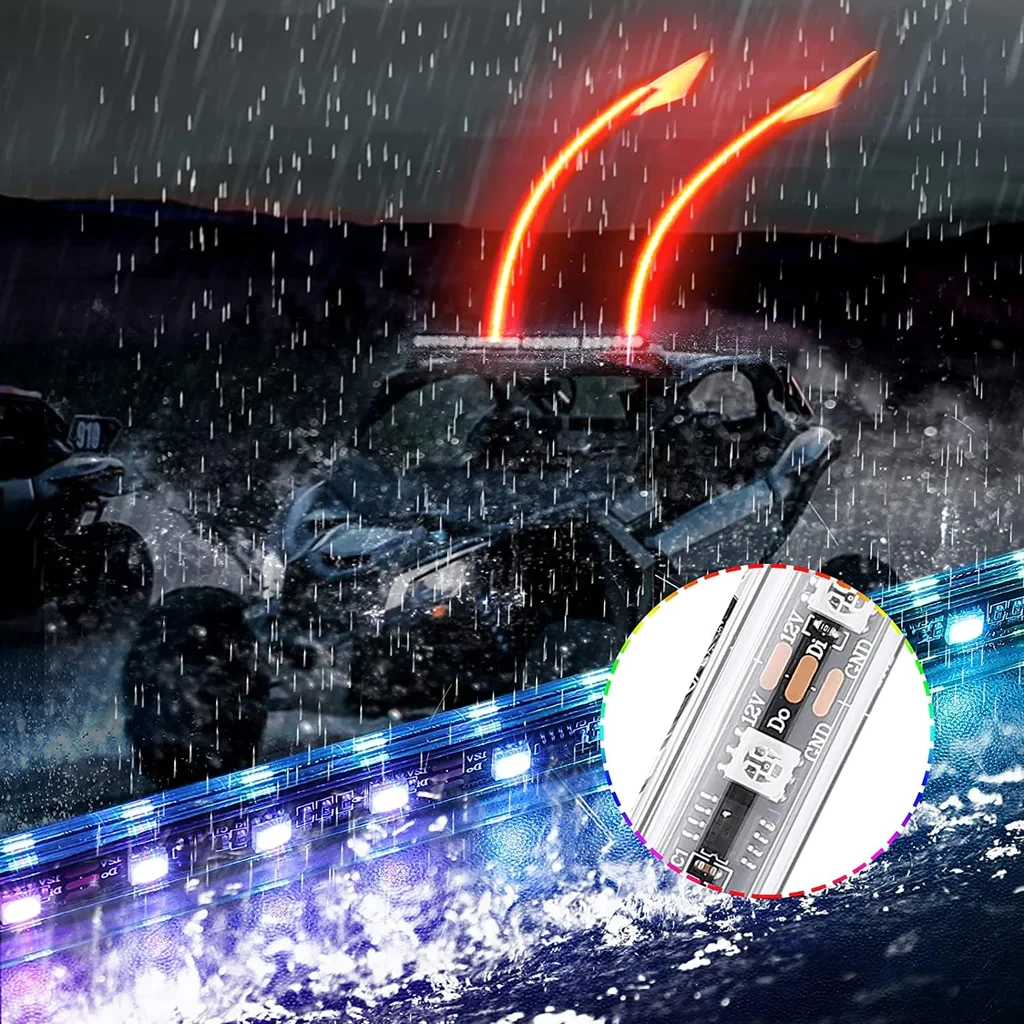 Kemimoto Whip Light Set, 2PCS 5FT Whip Light & 2PCS Flag Mount & 12V Switch On-off - Image 7