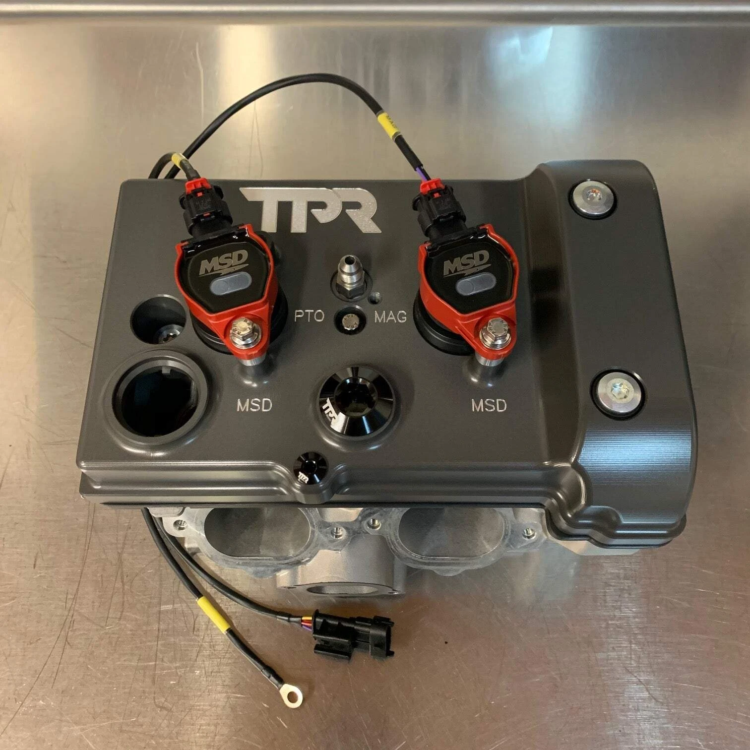 TPR Industry RZR Billet Valve Cover W/Oilers - Gray - Image 4