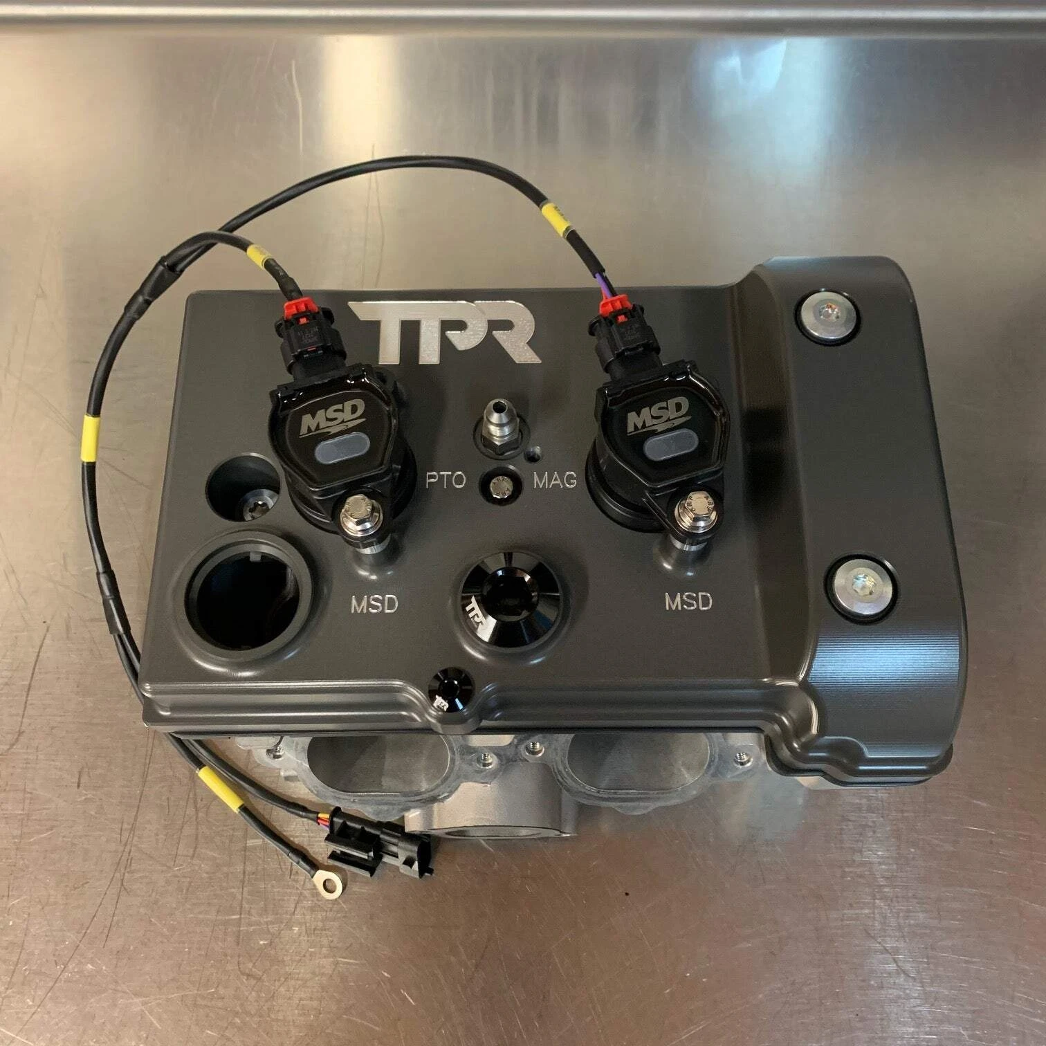 TPR Industry RZR Billet Valve Cover W/Oilers - Gray - Image 5